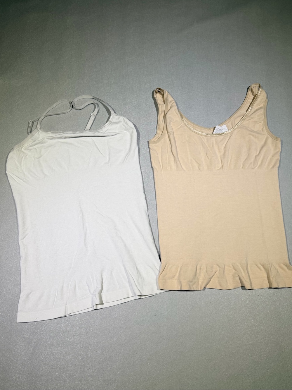 Yummie Shapewear Tank Tops L/XL 2 Pack Nude White Smoothing Camis